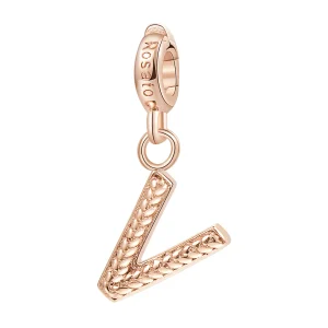 Charm Lettera V Rosato Storie Argento Rosè RZ100